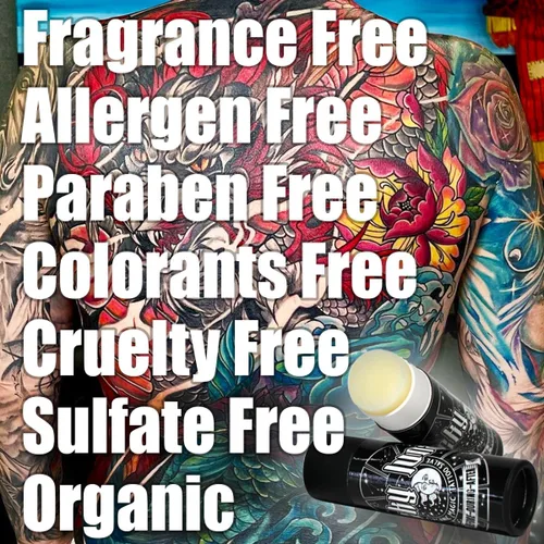 Vista 6 de LuckyLuna Tubo orgánico de cuidado posterior del tatuaje, hidratante de tatuaje para la longevidad del color, orgánico totalmente natural, loción