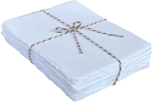 Vista 7 de Papel en blanco hecho a mano con borde Deckle – Papel de hojas sueltas de medios mixtos para tarjetas de posición, votos de boda y tarjetas de 3 x 2