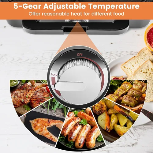 Vista 6 de BECOMFORT Máquina de gofres 3 en 1, prensa de sándwich con 3 placas antiadherentes extraíbles, luces indicadoras, mango de tacto frío, sandwich