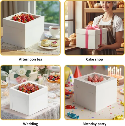 Vista 7 de Moretoes - Paquete de 3 cajas para pasteles de 12 x 12 x 8 pulgadas
