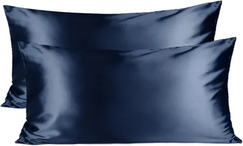 Vista 9 de Yanibest Funda de almohada de satén, fundas de almohada de seda para cabello y piel con cremallera, juego de 2 fundas de almohada estándar para 20 x