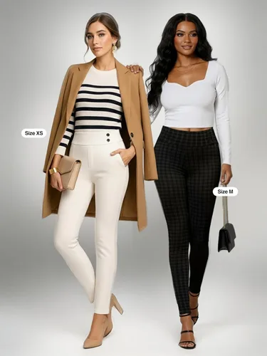 Vista 3 de Conceited Stretch Slacks for Women - Wear to Work - Tummy Control - Slim Leg - Pockets - Ponte - (Available in Plus Size)