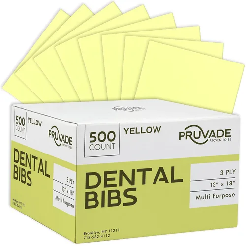 Vista 9 de Baberos dentales – Paquete de 500 baberos desechables para adultos de 3 capas para dentista, comer, tatuar – Hojas médicas impermeables de 13 x 18