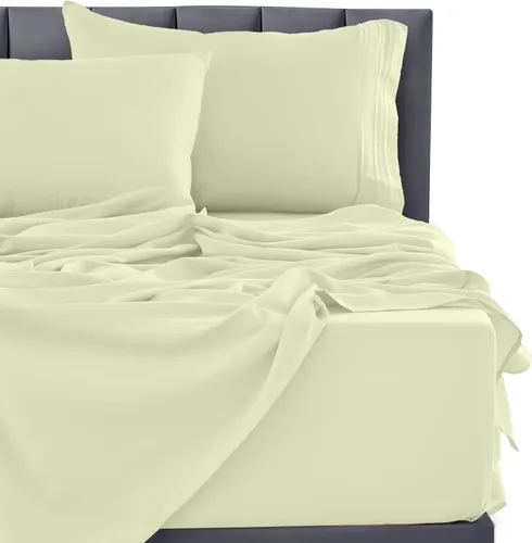 Vista 220 de LUX Décor - Juego de sábanas Twin de microfibra ultrasuave de 3 piezas con sábana encimera, sábana bajera de 16 pulgadas de profundidad y funda
