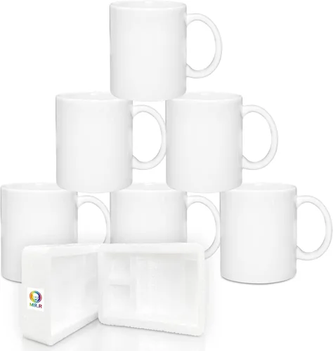 Vista 9 de MR.R Sublimation Blanks - Taza de cerámica (16 unidades), color blanco