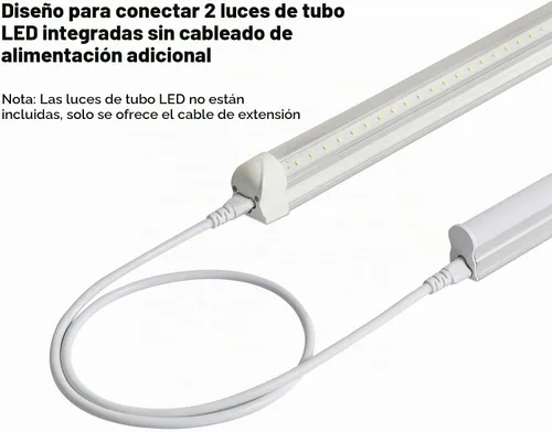 Vista 6 de Cables de extensión de 3 pies T5 T8 Cable de alimentación de cable de lámpara, conector LED de doble extremo hembra, cable de conexión de lámpara