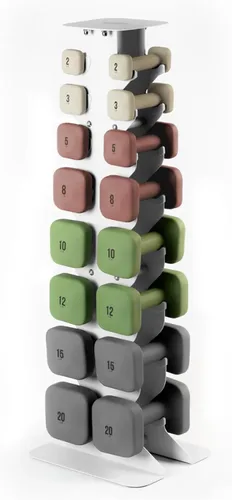 Vista 22 de WeGym SafeGrip Square Dumbbells with Anti Slip Handles, Aesthetic Free Weights for Home Workouts, Stable Design Prevents Rolling during Floor