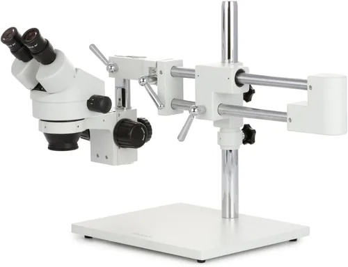 Vista 7 de AmScope SM-4BZ-80S Microscopio de zoom estéreo binocular profesional, ocular WH10x, aumento de 3.5X-90X, objetivo de zoom 0.7X-4.5X, anillo de luz