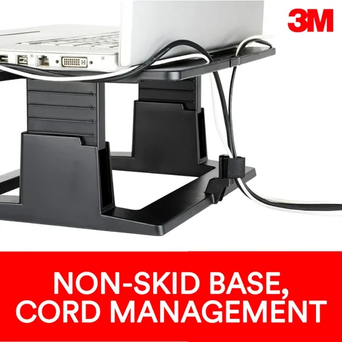Vista 4 de Soporte elevador 3M para notebook, ajustable, Negro
