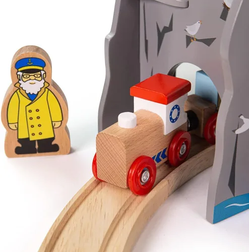 Vista 9 de Bigjigs Rail Túnel de 4 vías del faro - Juego de tren de madera Accesorios
