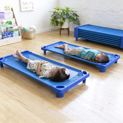 Vista 9 de ECR4Kids Cama/catre estándar para niños pequeños (Paquete de 6), Azul, 1