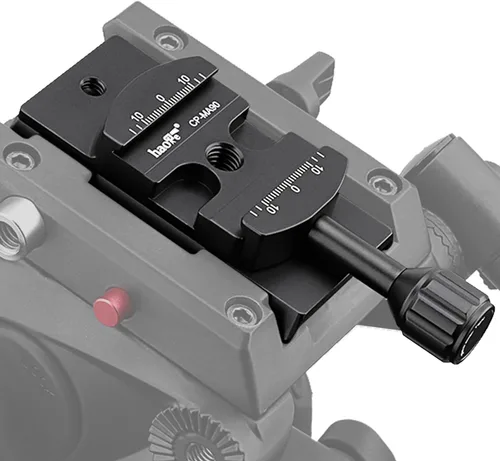 Vista 6 de Haoge CP-MA90 Adaptador de abrazadera QR de placa de liberación rápida para cabezal de video líquido Manfrotto para trípode seleccionado a