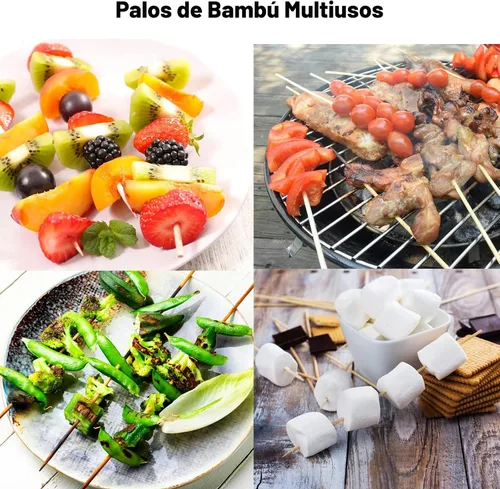 Vista 9 de 200 PIEZAS pinchos de bambú, palitos de comida de 6 pulgadas para aperitivos, frutas, brochetas a la parrilla, palillos de cóctel para bebidas