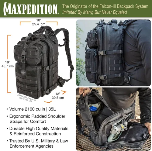 Vista 5 de Maxpedition Mochila Falcon-III™ (negro)