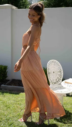Vista 4 de TIAFORD Womens Summer Boho Low Cut Spaghetti Strap Backless Dress Bodycon Y2k Beachwear Layered Maxi Dresses 2023