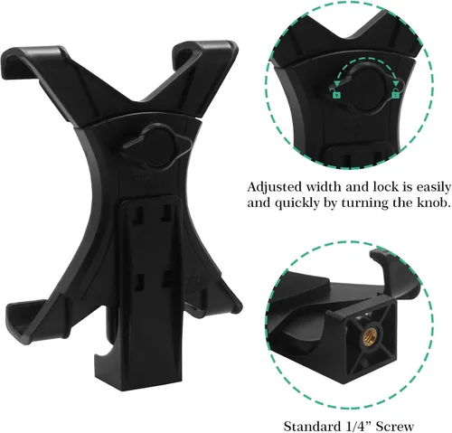 Vista 5 de LINKCOOL Adaptador universal de trípode para tablet, para iPad/Air/Mini, Samsung Galaxy Tab, Nexus y la mayoría de las tabletas, compatible
