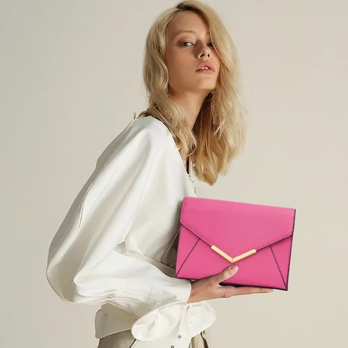 Vista 2 de KKXIU Elegante bolso de mano de piel sintética para mujer, bolso de mano plegable para fiesta, boda, baile de graduación