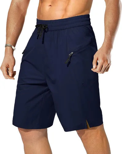 Vista 7 de STICKON Traje de baño para hombre, de secado rápido, con bolsillos con cremallera