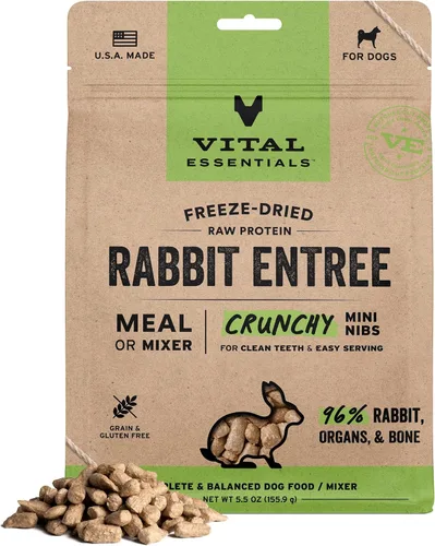 Vista 22 de Vital Essentials Alimento liofilizado para perros, mini puntas de ternera, bolsa de 5.5 onzas Crunchy, Complete Meal or Topper, Made With 96%
