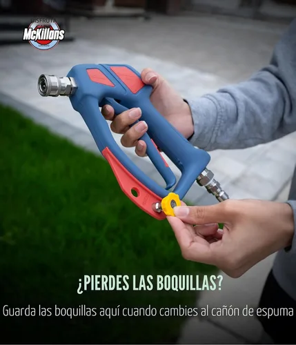 Vista 5 de McKillans® Swivel Gun Pro - Mango de agua giratorio de alta presión con enchufe macho de 3/8" y acoplador de conector rápido de 1/4" - Pistola