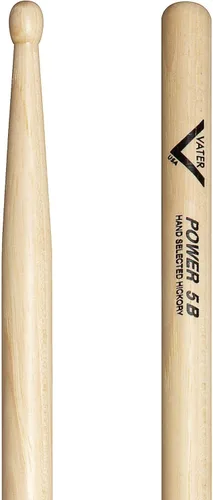 Vista 5 de Vater Power 5A Baquetas de Batería de Hickory con Punta de Madera, Par