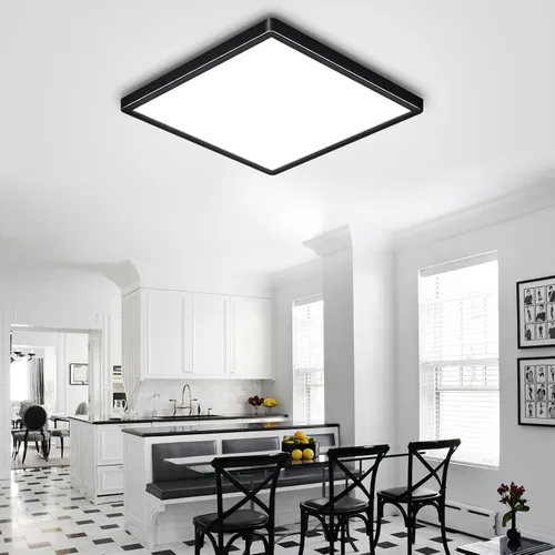 Vista 9 de Lámpara de techo LED cuadrada de montaje empotrado de 12 pulgadas, 24 W, 3000 K/4000 K/6000 K, lámpara de montaje empotrado ajustable, 2800 lm