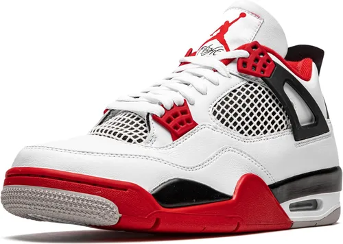 Vista 4 de Tenis de baloncesto para hombre Jordan 4 Retro Lighting Yellow, amarillo relámpago