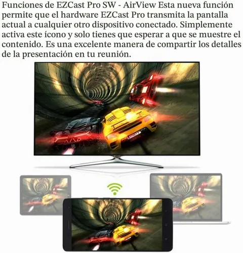 Vista 5 de EZCast Sistema de presentación inalámbrico profesional, receptor de pantalla HDMI, pantalla dividida 4 a 1, WiFi MIMO 2T2R, compatible con AirPlay