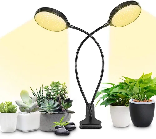 Vista 8 de Luces de cultivo para plantas de interior, luces LED de espectro completo de 15 W con temporizador de encendido/apagado automático de 3/9/12 horas