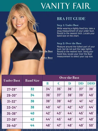 Vista 5 de Vanity Fair Sujetador Illumination de cobertura completa para mujer (34B-40DD)