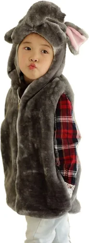 Vista 2 de Unisex Niños Animal Chaleco Con Capucha Cosplay Traje