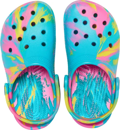 Vista 5 de Zuecos Crocs clásicos con diseño de teñido anudado marmoleado (para niños)