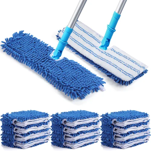 Vista 7 de Chengu 6 piezas de repuestos de microfibra para mopa abatible, cabezales de repuesto de doble cara, almohadillas de limpieza lavables a máquina