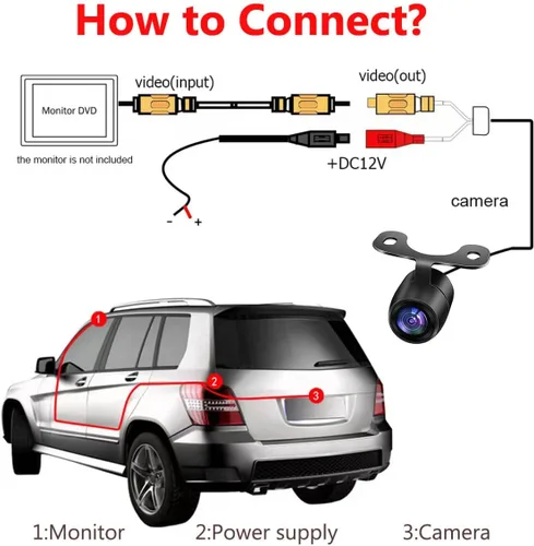 Vista 7 de HD gran angular automático CMOS coche vista lateral trasera trasera cámara de respaldo cámara de respaldo trasero monitor trasero cámara