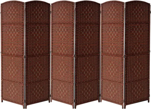 Vista 9 de Sorbus Divisor de habitación de 8 paneles de 6 pies de alto, pantalla de privacidad, paneles extra anchos con doble bisagra, doble tejido de Beige