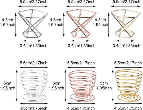 Vista 8 de Paquete de 6 soportes para plantas de aire, estantes de alambre de metal para plantas, contenedor Tillandsia para plantas de aire, decoración