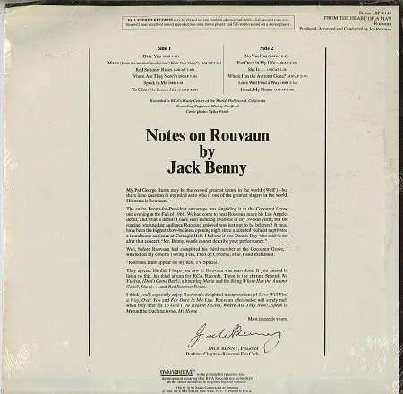 Vista 2 de Rouvaun From The Heart Of A Man VINYL LP STEREO