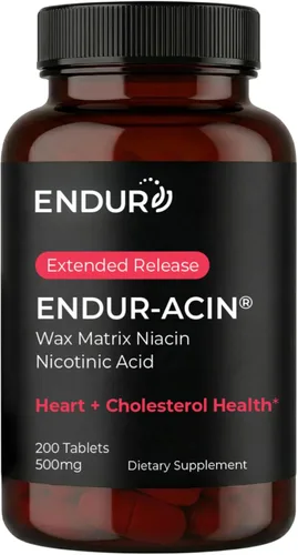 Vista 9 de ENDUR-ACIN® Niacina de liberación prolongada 500 mg, ácido nicotínico, 100