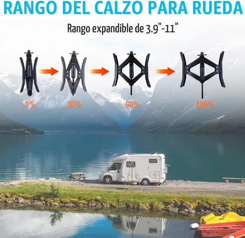 Vista 5 de Estabilizadores de Calzo de Rueda Giratorios para RV (Ajustados con Taladro), Estabilizadores de Calzo de Neumático de Servicio Pesado para TURNO