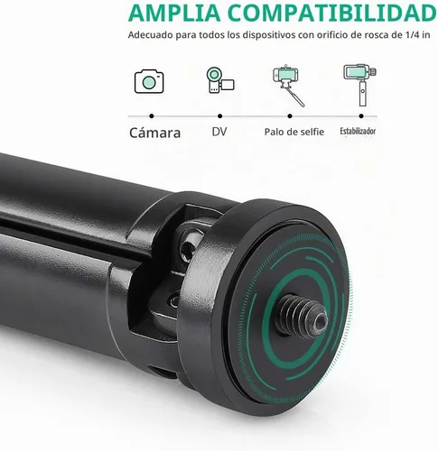 Vista 3 de Zeadio Trípode Mini de Metal, Carga Máxima 20kg/44lb, Trípode de Escritorio y Mesa, Compatible con Smooth 4, Crane Plus, Crane 2, Osmo Mobile