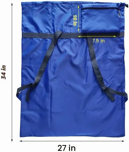 Vista 2 de Paquete de 2 mochilas para lavandería, 27 x 34 pulgadas, bolsa de lavandería resistente con correas para el hombro, cierre de cordón, mochila
