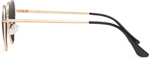 Vista 8 de Gafas de sol polarizadas con forma de corazón para mujer, con marco de metal, protección UV, A1 marco dorado lente rosa