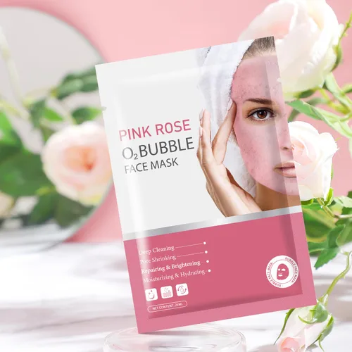 Vista 9 de IREV Paquete de 10 mascarillas faciales de burbujas rosa O2 para el cuidado de la piel, regalos de spa para mujeres, máscara facial limpiadora