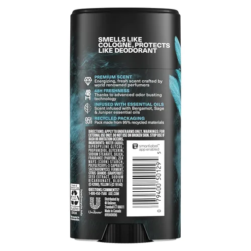 Vista 2 de AXE Fine Fragrance Collection Desodorante en barra Aqua Bergamota, 4 unidades, protección contra olores 48H infundida con aceites esenciales