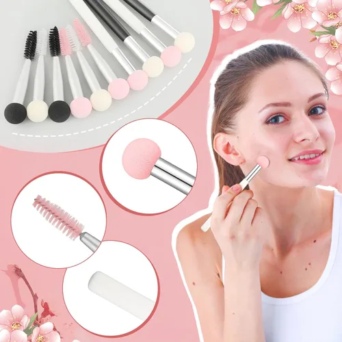 Vista 6 de Skyley Juego de brochas de maquillaje de esponja de belleza, aplicador de esponja, cepillo corrector, cepillo de maquillaje de cabeza suave, cepillo