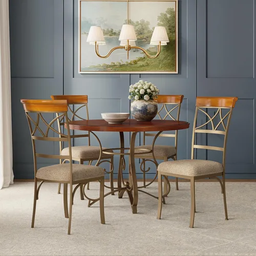 Vista 4 de Powell Hamilton Dining - Juego de 5 piezas, color cereza mediana