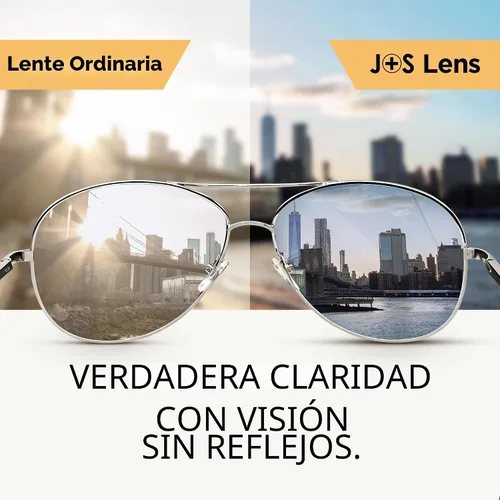 Vista 4 de J+S Military Style Polarized Aviator Sunglasses, for Men/Women Marco negro/ lente negro