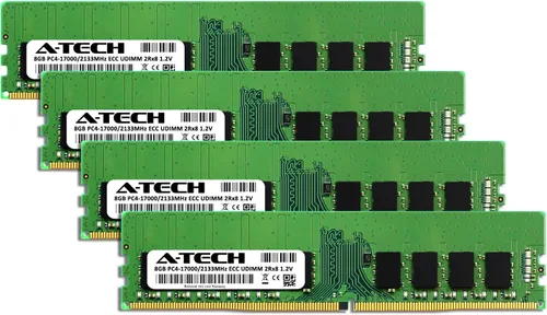 Vista 2 de A-Tech Kit de 32 GB (4 x 8 GB) RAM para Supermicro Super X11SAT-F, X11SCL-F, X11SSD-F, X11SSH-F, X11SSM-F, X11SSW-4TF, X11SSW-F DDR4 2133MHz