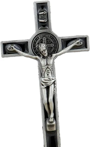 Vista 3 de Gazechimp Crucifijo de pie Crucifijo Cruz Jesús Católico Cristo Artesanía Duradera Cruz Altar ST Crucifijo para regalos religiosos Colección