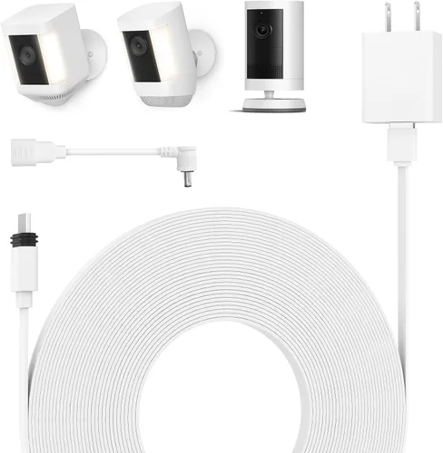 Vista 8 de Adaptador de corriente para Spotlight Cam Plus/Pro (batería) y cámara de proyector (batería), con cable exterior resistente a la intemperie de 25